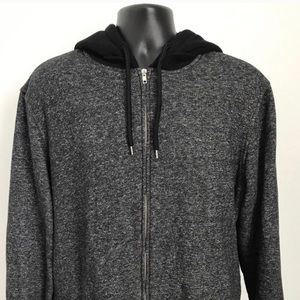 Grey and black zip-up jacket